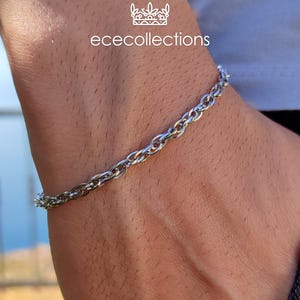 Bransoleta łańcuszkowa ze stali nierdzewnej w kolorze srebrnym – wodoodporna, hipoalergiczna, odporna na matowienie