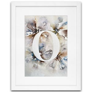 Arte de letras personalizada - Pintura original abstrata em aquarela - 5" X 7"