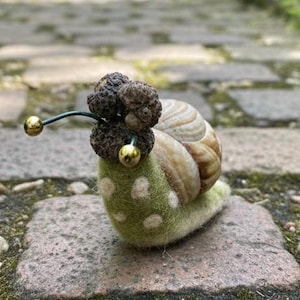 Needle Felted Snail with Real Shell