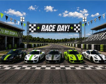 Race Car Birthday Party Printable Kit | Modern Race Day Decorations | Party Bundle | Instant Download PDF