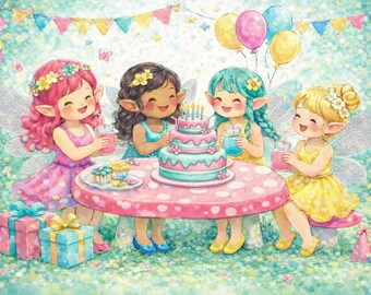 Fairy Garden Party Printable Kit – Bright & Bold Theme - Decorations, Games, Activities and Treasure Hunt