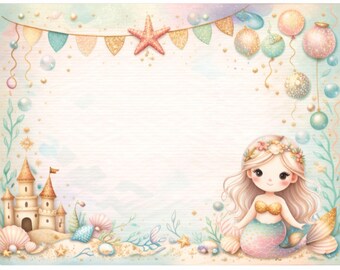 Mermaid Party Printable Kit | Sparkle Lagoon Birthday Decorations | Under the Sea Party | Mermaid Invitations & Decor