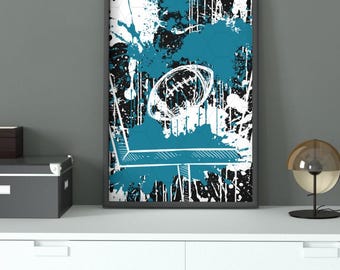 Jacksonville Jaguars Paint Splatter Football Poster | Man Cave Art (Digital Download)