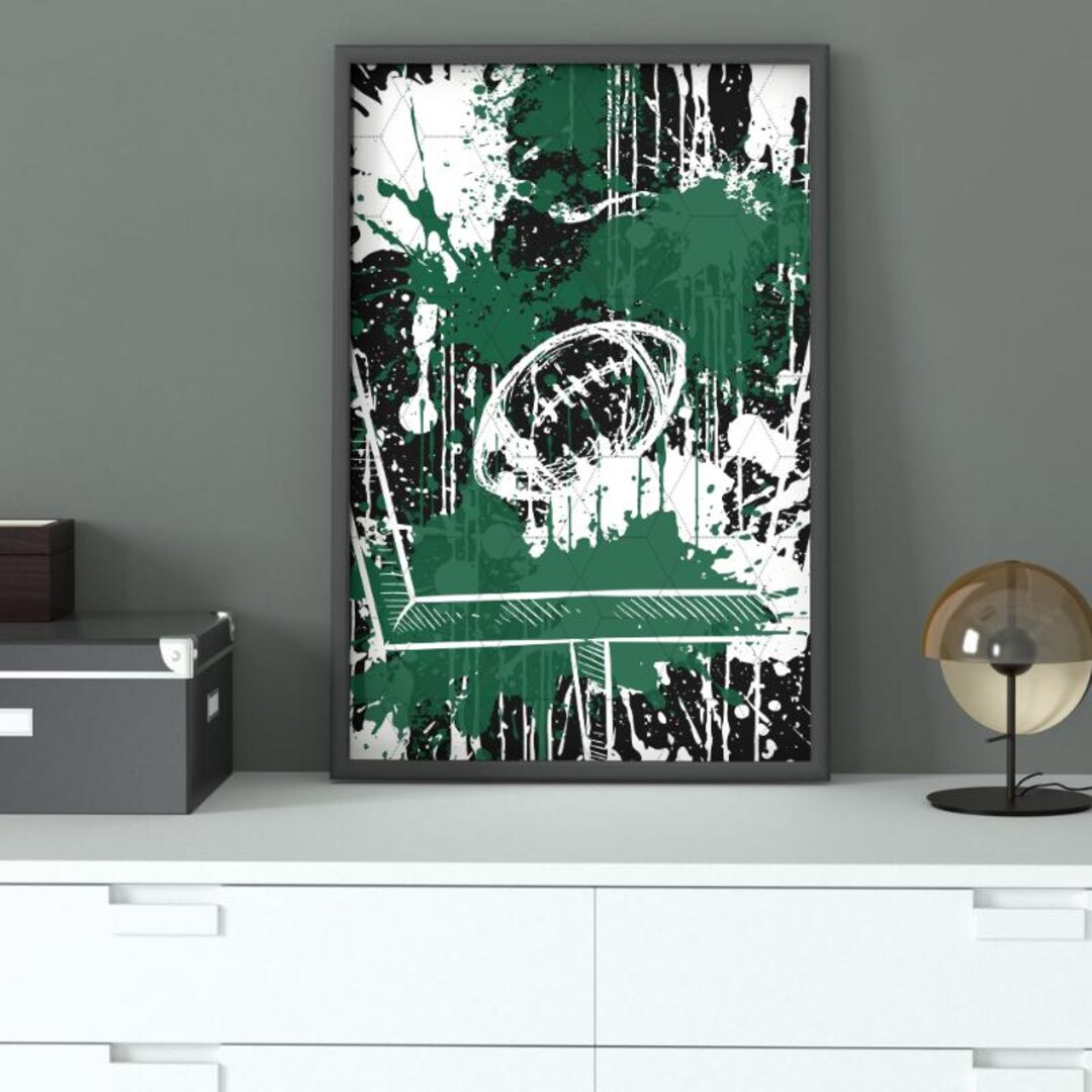 Football Splatter NY Jets Football Paint Splatter Art | Man Cave Poster (digital Download ...