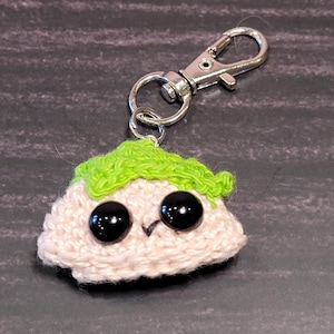 Mini crochet Gary the guacamole chip key chain, stuffed toy