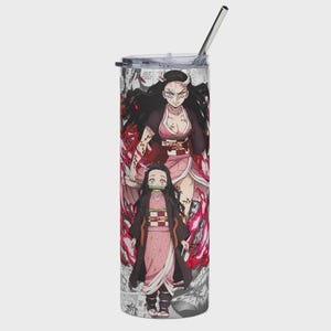 Demon Slayer Inspired Stainless Steel Tumbler (20oz) —   Nezuko Kamado Design