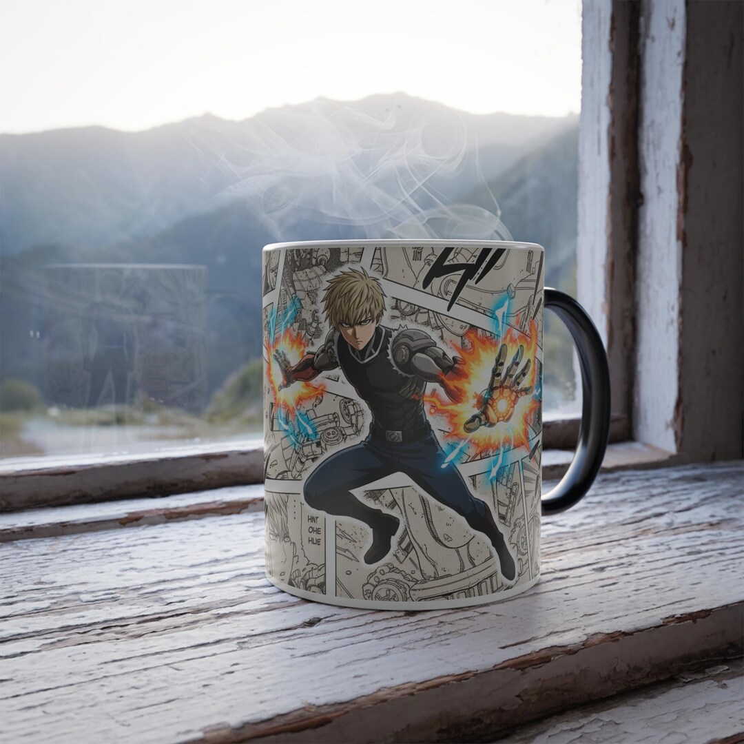 Colorchange Anime Comic Mug Fire Fist Action 11oz Etsy