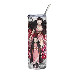 Nezuko Kamado Inspired Anime Stainless Steel Tumbler  20oz Demon Slayer Travel Cup