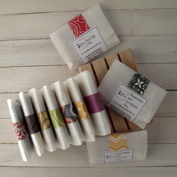 Soap Samples - Wedding favors - Mini soap - Handmade soap - All Natural Cold Process Soaps - with Essential Oils - Choose 8 Samples