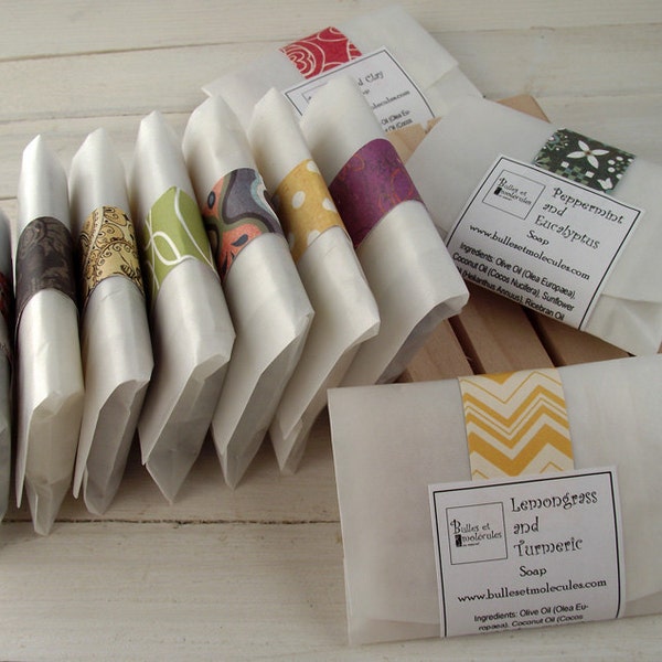 Soap Samples - Wedding Favors - Mini Soap - Handmade Soap - All Natural Cold Process Soaps - with Essential Oils - Choose 5 Samples