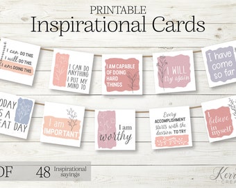 Inspirational Cards. Inspirational Quotes. Daily Affirmation Cards. Mindfulness Printable. Motivational Cards. Positive Messages. Self Love