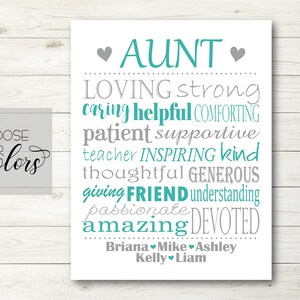 Gift for Aunt. Aunt Print. Aunt Word Art. Mothers Day Gift. Aunt Word Sign. Aunt Wall Art. Gift for Sister. Aunt Printable. Gift for Sister.