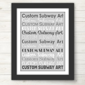 Design your own Word Art. Custom Subway Art. Custom Word Art Print. Choose words and colors. Personalized Word Art. Printable Typography Art