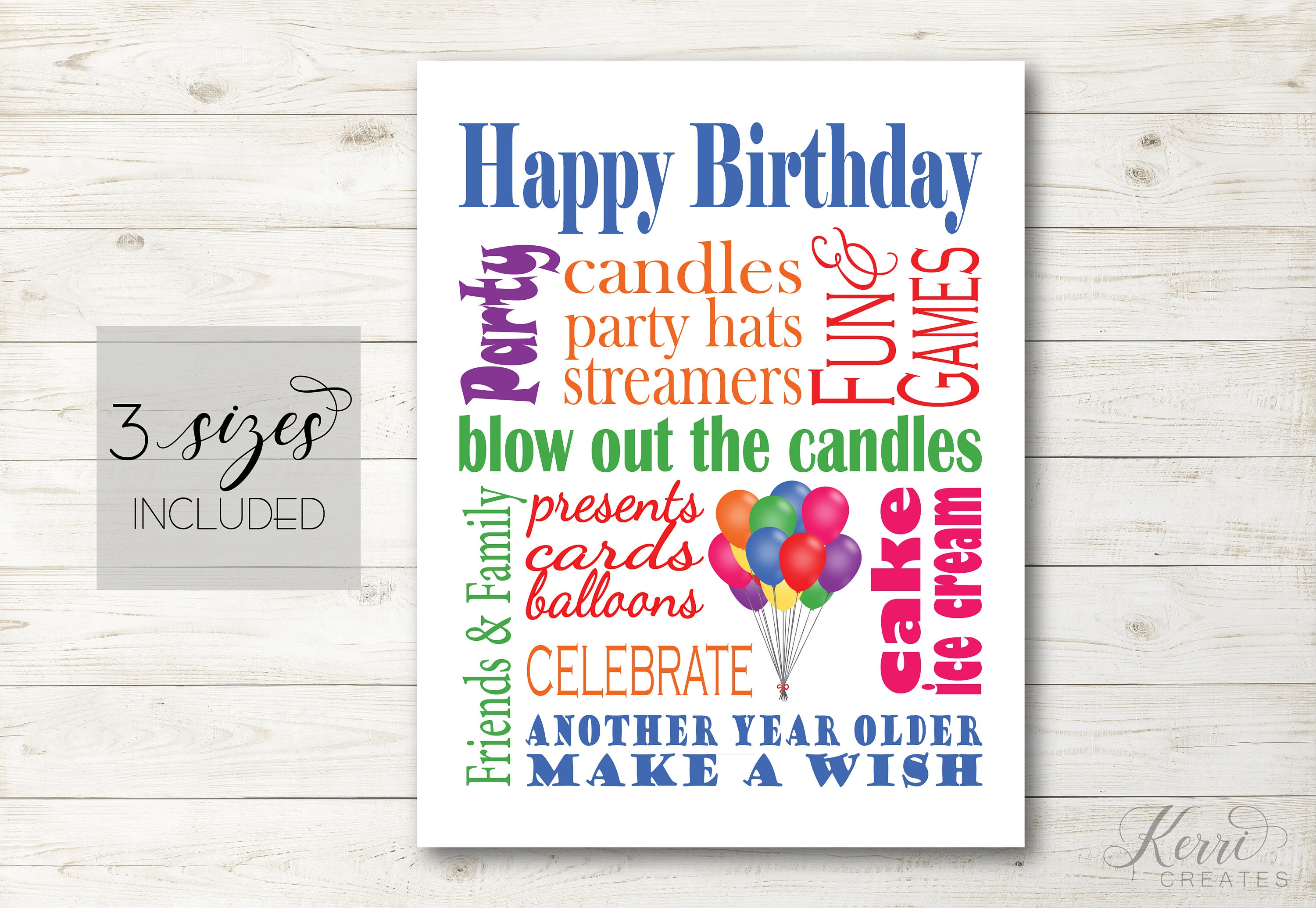 Happy Birthday Sign PRINTABLE. 5x7 8x10 11x14. Birthday Etsy