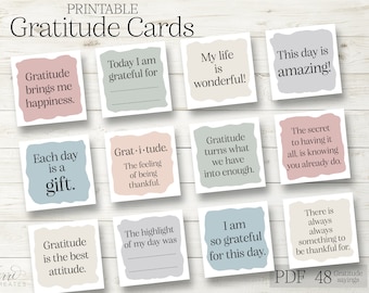 Gratitude Jar. Thankful Cards. Gratitude Cards. Affirmation Cards. Mantras. Inspirational. Mindfulness. Grateful Messages. Positivity Cards.