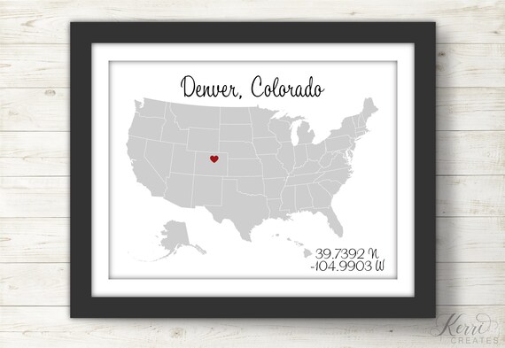 state coordinates print usa state print state map printable etsy