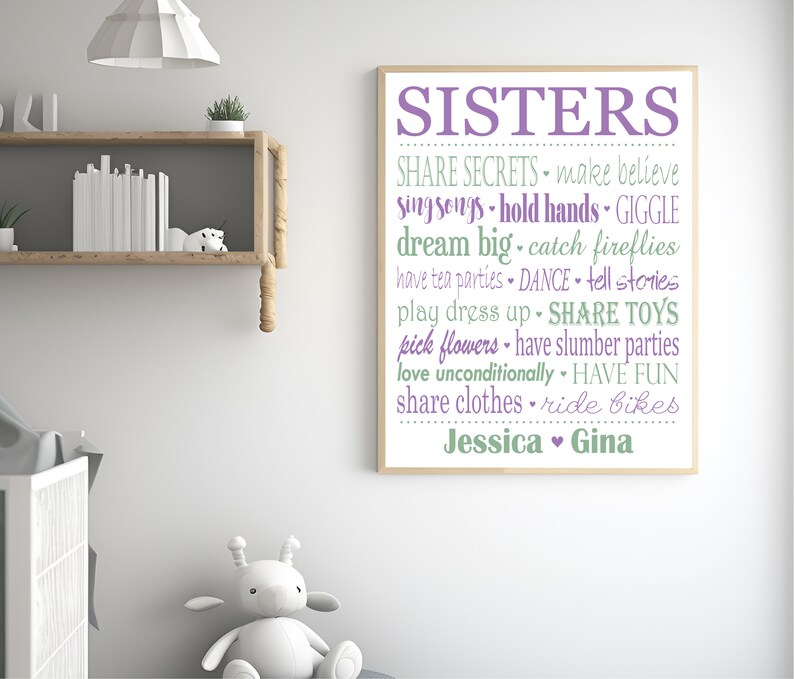 Sisters Subway Art Print. Sister Quote Wall Art. Girls Subway Art ...