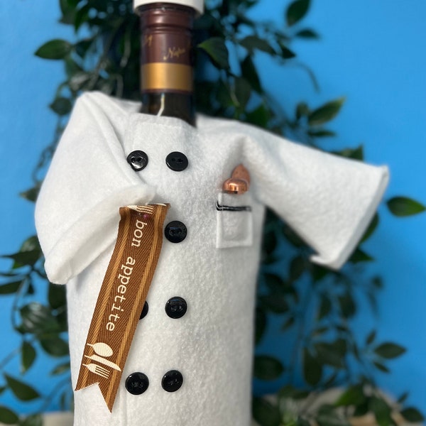 Culinary Graduation, Restaurant Opening, Hostess gift, Chef Gift, Champagne,Wine,Liquor bottle cover