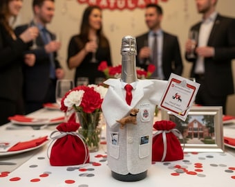 Personalized White Coat Bottle Cover, Medical Graduation Gift