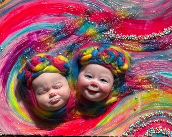 Mixed media one of a kind artwork by Bean Shanine(Shanine Giasson)