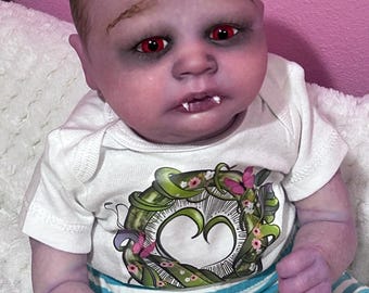 Red eyed vampire baby ready to ship by Bean Shanine/ Twisted Beanstalk