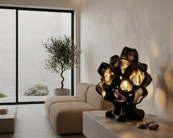 Nowoczesna rzeźbiarska lampa stołowa | Organiczny design