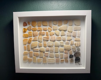 Shell Fragment Mosaic - framed. 8x10 inches