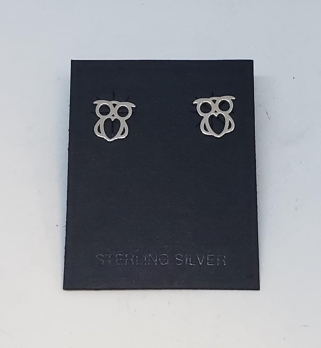 Sterling Silver Owl Earrings