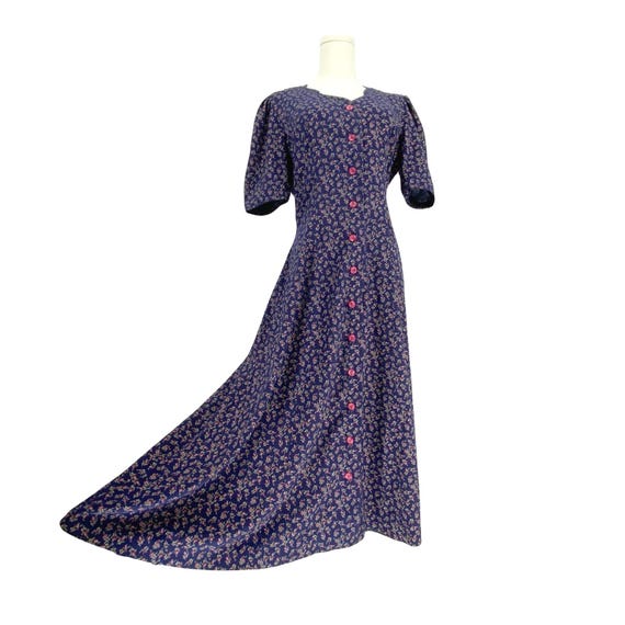 navy and pink midi dress Lady Black Tie - Solana Midi Dress - Blue & Pink Floral Halter Dress