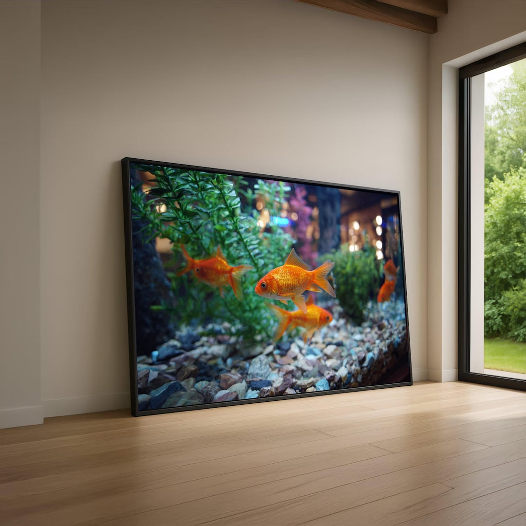 Vibrant Goldfish Aquarium Canvas, Underwater Fish Wall Art, Colorful ...
