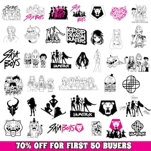 300+ Huntrix Kpop Demon Hunters PNG, Svg Layered Item, Clipart, Cricut, Digital Vector Cut Files, Svg, Png, Dxf, Eps 80+ Unique Designs