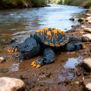 3D Printed Articulated Alligator Snapping Turtle | Flexible Reptile Model | Poseable Fidget