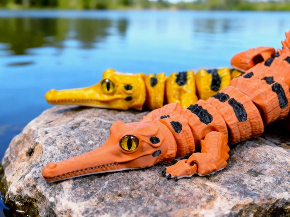 3d-printed Articulated Gharial Crocodile - 10 Inches | Poseable