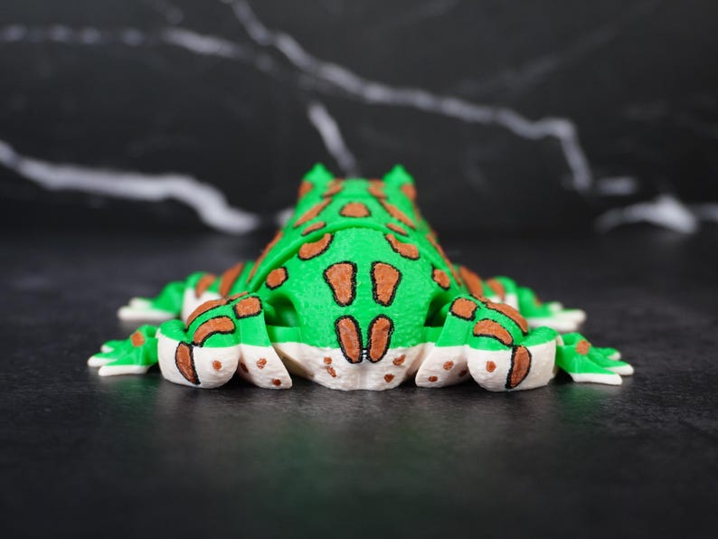 Curated visual reference: Avoid Eye Damage From Lighting For Pacman Frogs Reference: 3D Printed Pacman Frog Poseable Amphibian Figurine