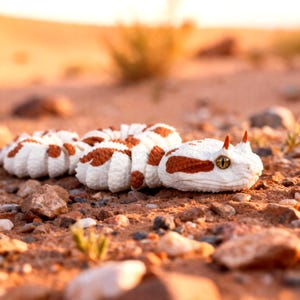 3D-Printed Articulated Horned Viper Snake - 26 inches | Reptile Figurine | Realistic Desk and Shelf Decor