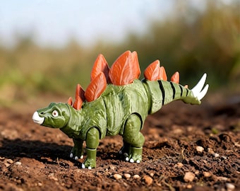 3D-Printed Articulated Stegosaurus – 10 inches | Flexible Dinosaur Figure | Jurassic Decor