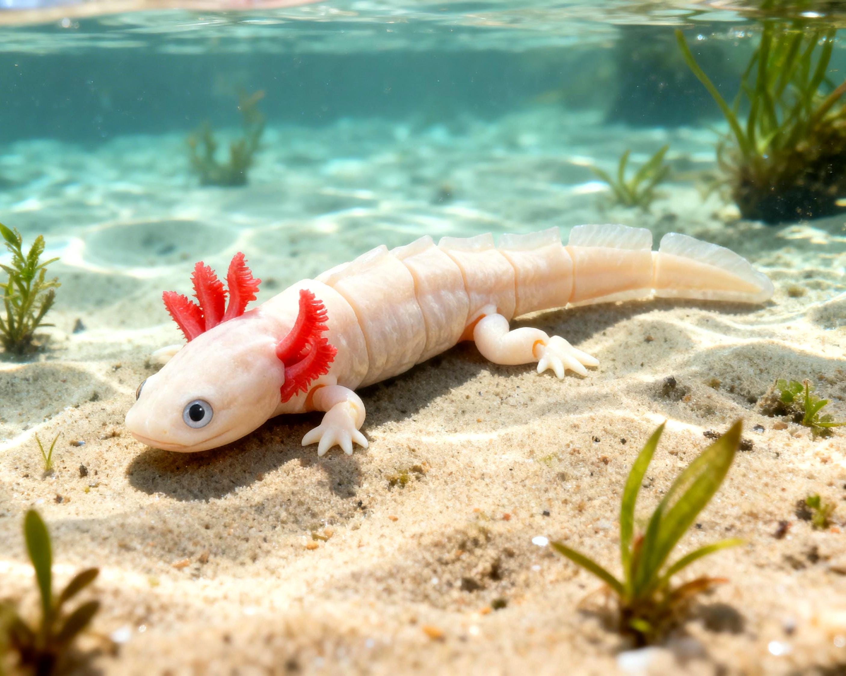 3d-printed Articulated Axolotl - 7.5 Inches | Aquarium Collectible