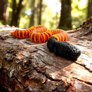 3D-Printed Black-Headed Python Snake | Flexible Snake Figure | Reptile Collectible