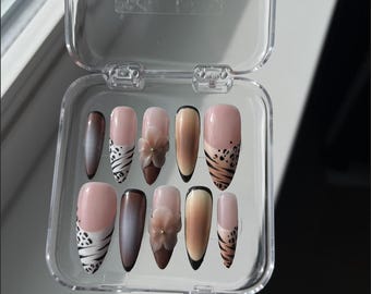 Savanna Träume Drücken Sie auf die Nägel, wiederverwendbare Nagelset