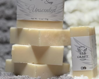 Unscented Beef Tallow Soap for Sensitive Skin - Handmade Natural Small Batch Moisturizing Bar