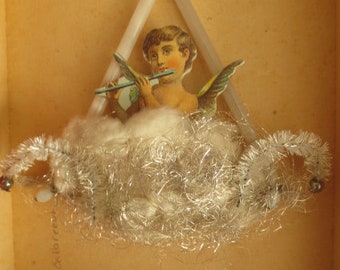 Nostalgic handmade christmas ornament angel on cloud