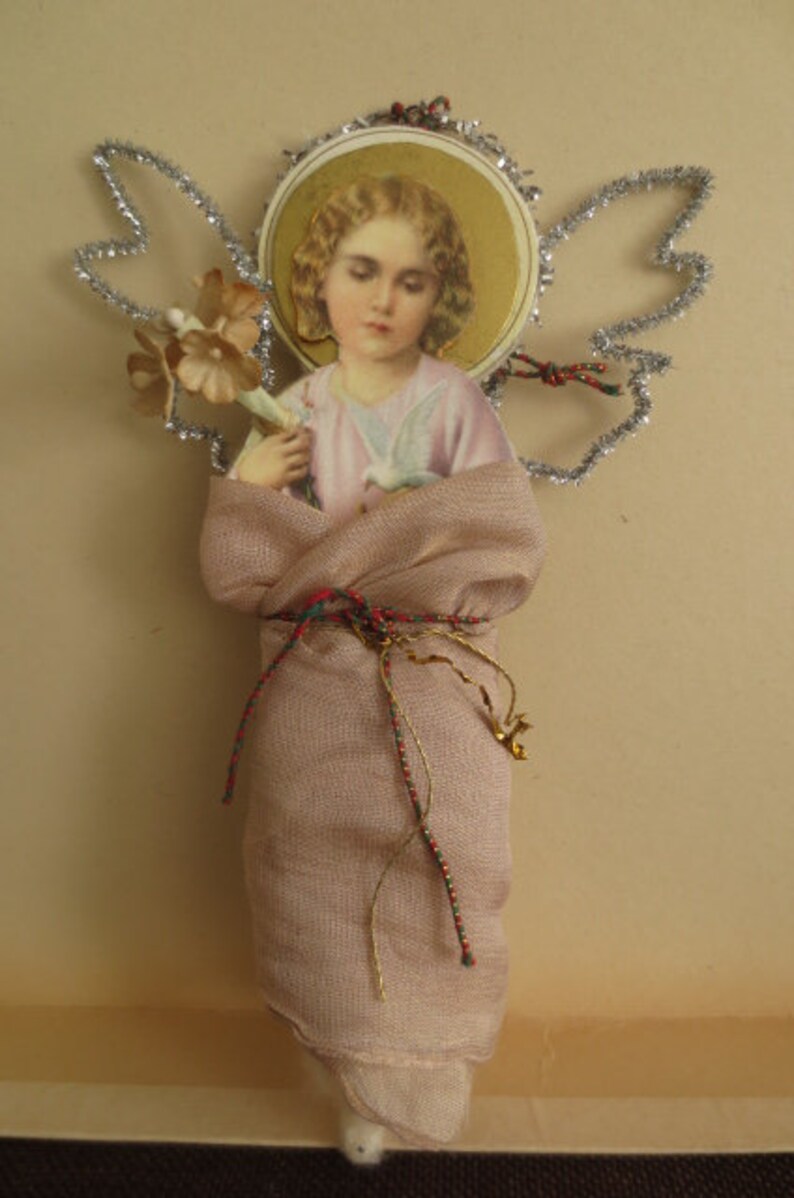 devout tinsel scrap victorian angel