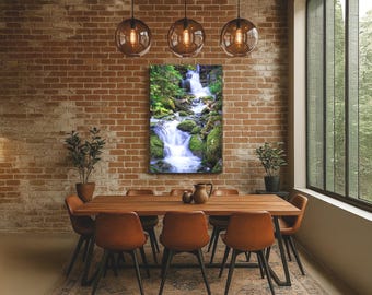 Rainforest Waterfall Wall Art, Vancouver Island Nature Photography, Lush Green Forest Print, Pacific Northwest Decor