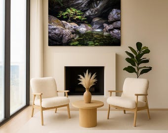 Pacific Northwest Decor, Nature landscape decor, Vanishing River, Forest Print | P35