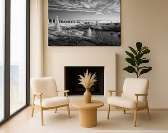 Impression monochrome spectaculaire de photographie de paysage noir et blanc | Beaux-arts