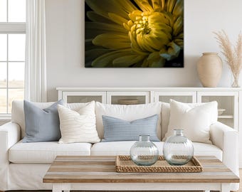 Moody Flora | Fine Art Macro Photography  Yellow Flower Print, Botanical Print, Home Office Wall Art| P42