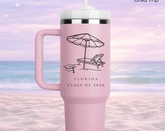 Personalized Graduation Tumbler 40oz | Class of 2026 Gift, Grad Trip Cup, She Did It, College Graduation Gift, Custom Name Tumbler
