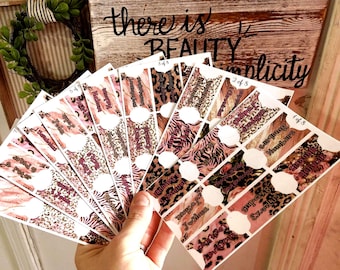 Roze bijbeltabbladen met cheetah-print (gelamineerd)