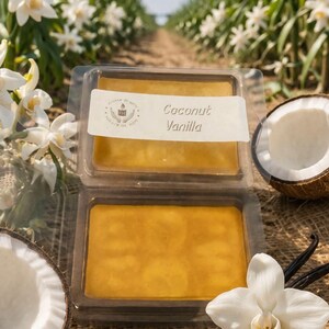 Pastillas de cera aromática de coco y vainilla / Fragancia cremosa tropical para el hogar