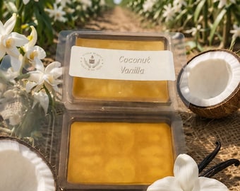 Pastillas de cera aromática de coco y vainilla / Fragancia cremosa tropical para el hogar